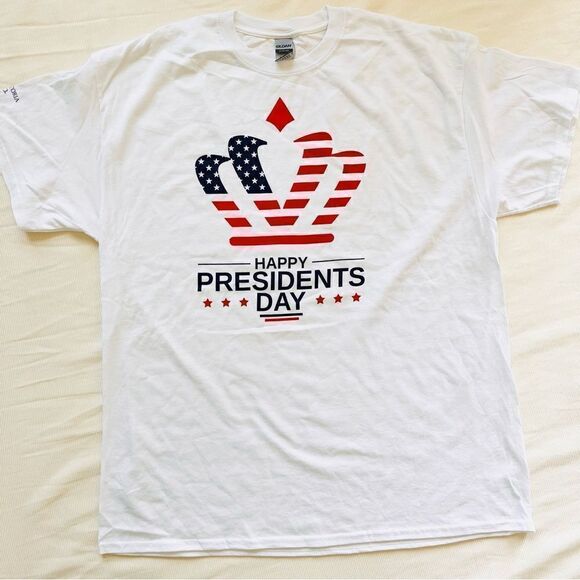 Set of 2 Mens Tshirt Shortsleeve Pullover Crew Casual Happy Presidents Day XL - Picture 3 of 3